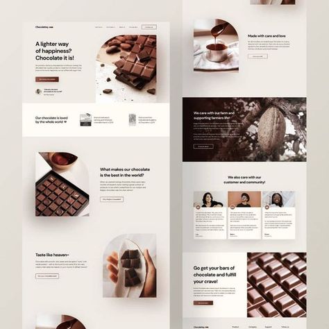 Website Development on Instagram: "Hey guys, Have a look at this beautiful Webpage design for a chocolate store. Let me know if you like this design. . . Design by @ricangeloo Follow @web_page_guy for more Design inspiration. . #uiuxdesign #uxuidesign #uiux #uidesign #uxdesigner #ui #uxinspiration #websitedesign #uxdesign #uidesignpatterns #dailyui #uidesigner #uxui #webdesigncompany #landingpage #userinterfacedesign #mobiledesign #appdesign #userexperience #webapp #userinterface #interface #ux Chocolate Website, Chocolate Store, Ui Design Patterns, Chocolate Stores, Wix Website Design, Image Font, Web Design Marketing, Ui Design Website, Chocolate Design