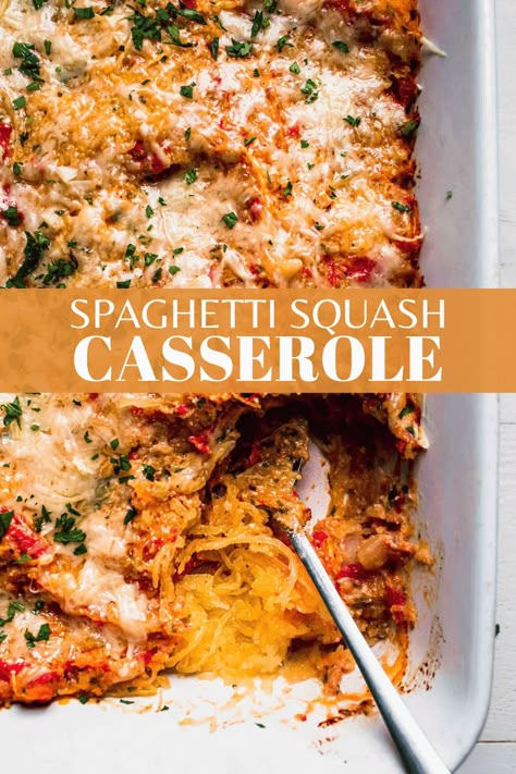 Creamy Spaghetti Squash, Peruvian Chicken Recipe, Casserole Vegetarian, Cheesy Spaghetti Squash, Casserole With Sausage, Pesto Spaghetti Squash, Spaghetti Bake, Cheesy Spaghetti, Vegetarian Spaghetti