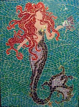 Mosaic Mermaid (88 pieces) Mosaic Mermaid, Mermaid Mosaic, Mosaic Inspiration, Lady Luck, Mosaic Stained, Artwork Gallery, Real Mermaids, Mermaid Dreams, Mermaids And Mermen