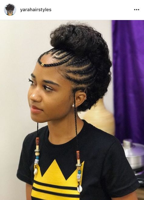 Royal Braids | Let your creative side shine through this season. Ready Hairstyles, Natural Hair Mohawk, Braided Mohawk Hairstyles, Cabello Afro Natural, Mohawk Styles, Mohawk Braid, Afrikaanse Mode, Need To, Mohawk Hairstyles