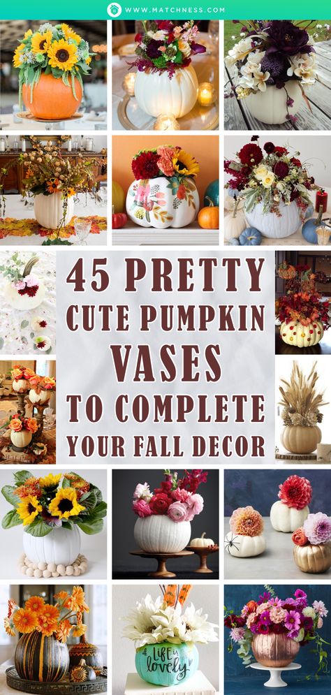 Well, yes! If you want to create a fall decoration, then, there’s nothing better than providing pumpkins to your home. Of course, that will be really varied, but here, we are going to concern about the pumpkin as a vase. It will be awesome since the pumpkin will be used to put beautiful flowers to complete your home decoration beauty. #pumpkinvase #decorativevase #falldecoration Pumpkin Vases With Flowers, Pumpkin Vase With Flowers, Decorating Small Pumpkins, Pumpkin Vase Centerpiece, Pumpkin Flower Arrangements, Decorated Pumpkins, Pumpkin Vase, Fake Pumpkins, Plastic Pumpkins