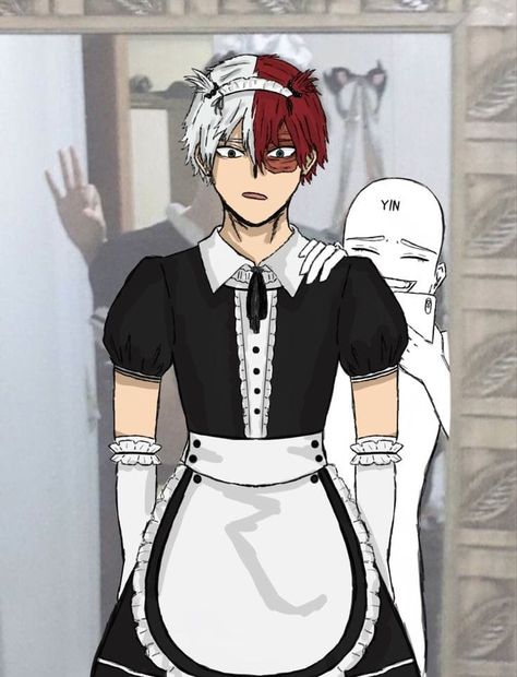 Todoroki X Yn, Yn Fanart, Anime Boy Sketch, Hottest Anime Characters, Anime Wallpaper Phone, Maid Dress, Dessin Adorable, Anime Boyfriend