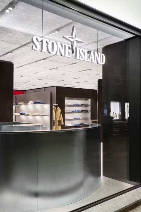 See Inside Stone Island's New Munich Flagship Store Stone Island Store, Store Quote, Tiered Seating, Paris Store, Retail Store Interior, Retail Concepts, Store Interiors, Soil Layers, Corrugated Metal