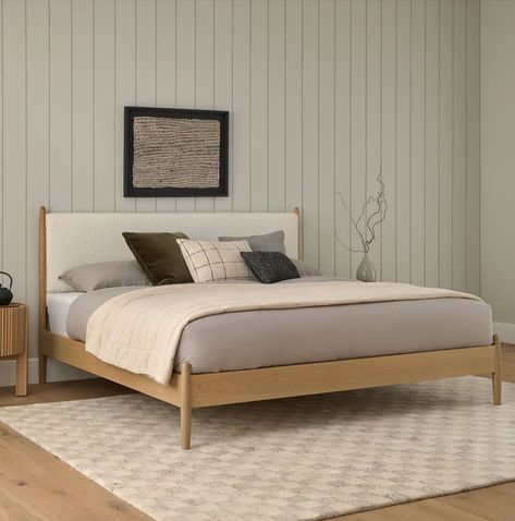 Just when you thought a bed couldn’t get more comfortable, the Lenia shows up with a plush, upholstered headboard. Oh yeah, and solid wood spindles. No, you’re not dreaming. The Lenia really is the epitome of comfort without sacrificing good looks. No compromises? We like the sound of that. Article Lenia Bed, King Bed Frame Low Headboard, Bedroom Bedframe Inspirations, Wooden Bed Frame Scandinavian, Modern Solid Wood Bed, White Oak Furniture Bedroom, Organic Modern Bed Frame, Low King Bed Frame, Bed Frame Ideas Modern