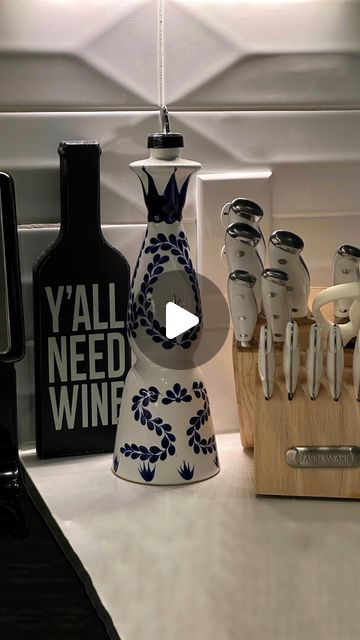 COLBY TROY on Instagram: "Clase Azul makes everything better!  Repurpose your favorite alcohol bottles into household items for a fun cooking experience.  #claseazul #claseazultequlia #oildispenser #repurposedbottles #tequila #tequilabottlemakeover #tequilabottles #kitchendesign #oilbottle #oilbottledispenser @claseazulofficial #tequila #whatscolbycooking" Clase Azul Tequila Bottle Ideas, Casa Azul Tequila Bottle Decor, Tequila Bottle Crafts, Clase Azul Bottle Ideas, Tequila Bottles Decoration, Cat Den, Tequila Bottle, Need Wine, Tequila Bottles