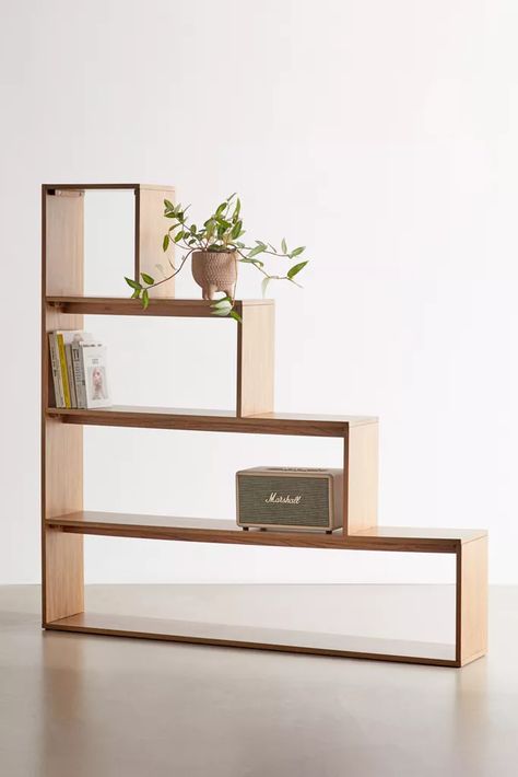 Step Bookshelf | Urban Outfitters Step Bookshelf, Aesthetic Work Desk, Vibey Apartment, Trends Aesthetic, Step Shelves, Low Bookshelves, Wallpapers Home, Decorating Bookshelves, Home Decor Bathroom