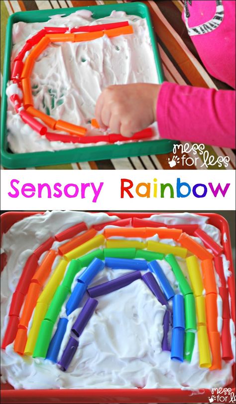 Straw Activities, Kids Mess, Rainbow Activities, Sensory Ideas, Sensory Activity, Toddlers And Preschoolers, Kids Sensory, Rainbow Theme, Sensory Experience