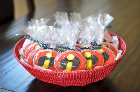 The Incredibles...Birthday Party Incredible Birthday Party Ideas, The Incredibles Cookies, Incredibles Theme Party, Incredibles 1st Birthday Party, Incredibles First Birthday Party, The Incredibles Party Ideas, Incredibles Party Ideas, The Incredibles Birthday Party, Incredibles Cake