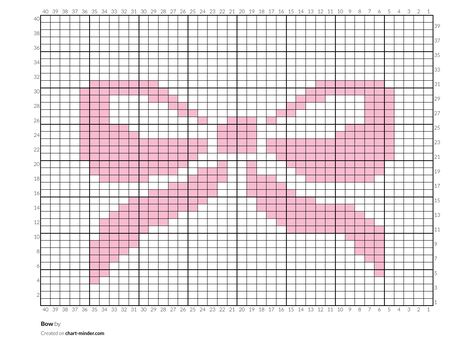 Crochet Pattern Guide, Butterfly Pixel Grid Crochet, Crochet Images Pictures, 2 Colour Pixel Art, Bow Cross Stitch Pattern, Vivienne Westwood Pixel Grid, Cross Stitch Bow Pattern, Bow Grid Pattern, Pixel Art Pattern For Crochet