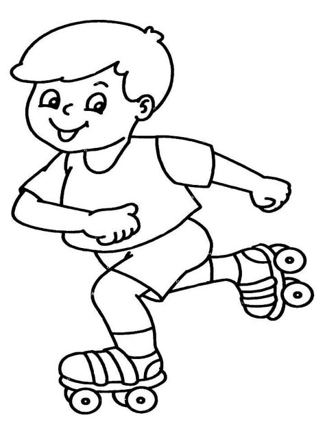 Roller Skate Coloring Pages Artistic Roller Skating, Action Cartoon, Be More Flexible, Beach Coloring Pages, Kids Roller Skates, Physical Training, Cartoon Coloring Pages, Rocker Style, Creative Skills