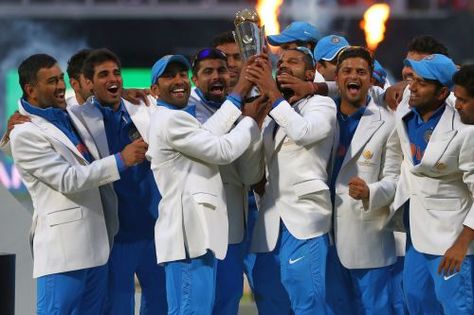 Indian team celebrates after winning the ICC Champions Trophy 2013 Champions Trophy 2013, Manish Pandey, Mohammed Shami, Champion Trophy, Indian Team, Indian Cricket Team, Champions Trophy, Indian Cricket, Rohit Sharma