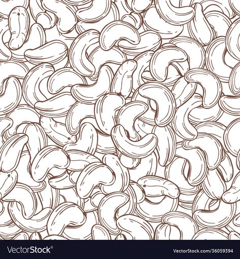 Cashew Nut, Pattern Vector, Pattern Download, Cashew, Seamless Pattern, Seamless Patterns, Png Images, Nuts, Adobe Illustrator