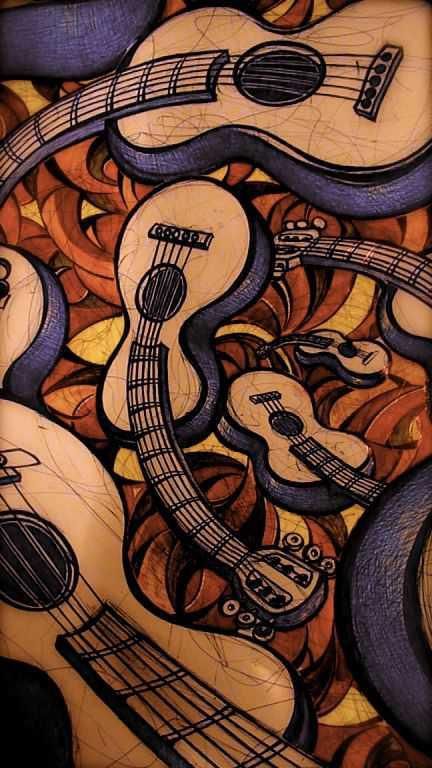 Guitar Wallpaper, Guitar Artwork, Art Musical, Jazz Art, Guitar Painting, Music Artwork, Musical Art, Music Images, Guitar Art