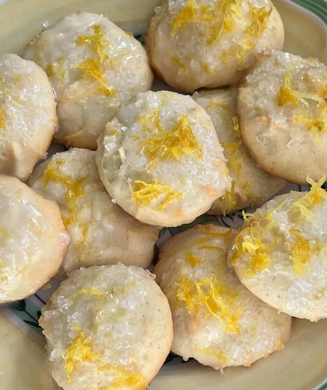 Lemon Ricotta Cookies with Limoncello Glaze | La Bella Vita Cucina Lemon Ricotta Cookies, Spoon Cookies, Ricotta Cookies, Lemon Ricotta, Sweet Lemon, Italian Cookies, Lemon Cookies, Cookie Scoop, Baking Flour