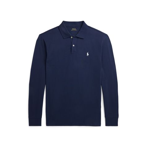 Tailored Fit Performance Polo Shirt Guys Outfits, Long Sleeve Polo Shirt, Ralph Lauren Home, Tailored Shirts, Long Sleeve Polo, Ralph Lauren Shirt, Polo Collar, Winter Sale, Ralph Lauren Men