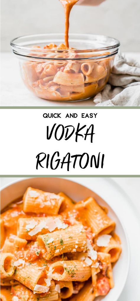 Vodka Rigatoni Recipe, Rigatoni With Vodka Sauce, Vodka Rigatoni, Rigatoni Pasta Recipes, Homemade Vodka, Homemade Vodka Sauce, Rigatoni Recipe, Vodka Sauce Recipe, Vodka Sauce Pasta