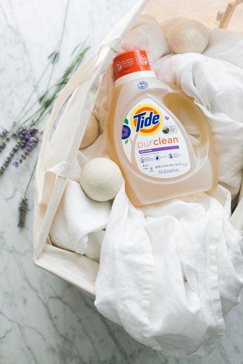 Tide Purclean - How To Go Green In Your Laundry Room | Jojotastic Clean Folded Laundry Aesthetic, Laundry Room Photography, Laundry Products Aesthetic, Laundry Detergent Product Photography, Laundry Detergent Photography, Fresh Laundry Aesthetic, Cleaning Products Photography, Laundry Product Photography, Cleaning Product Photography