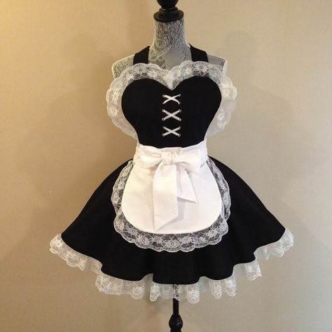 Maid Outfit Anime, Maid Apron, Cosplay Maid, Trendy Sewing Projects, Sewing Vintage, Trendy Sewing Patterns, Sewing Clothes Women, Retro Apron, French Maid