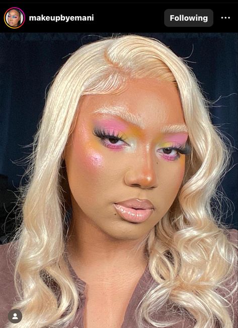 Pastel Makeup Looks, Iridescent Makeup, Fire Makeup, Futuristic Makeup, Birthday Makeup Looks, Pastel Makeup, Makeup For Black Skin, Makeup Lashes, Color Makeup