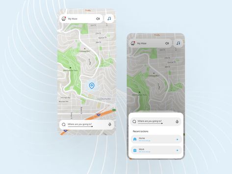 Navigation App Design (Waze App Redesign) by Karim Saif Bus App, App Redesign, Navigation App, Free Psd Design, Psd Designs, Ui Kit, Free Psd, Ui Design, App Design