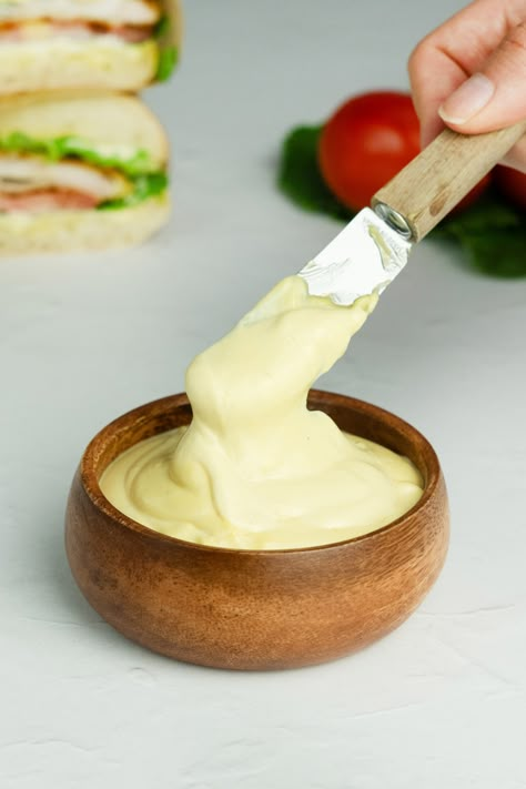 mayo mustard sauce in a wood bowl Mustard Mayonnaise Sauce, Port Of Subs Mayo Mustard Recipe, Sauce For Ham Sandwiches, Mayo Mustard Sauce For Sandwiches, Deli Mustard Recipe, Mustard Mayo Sauce, Mustard Sauce For Ham, Cheese Sauce For Steak, Mustard Sauce For Pork