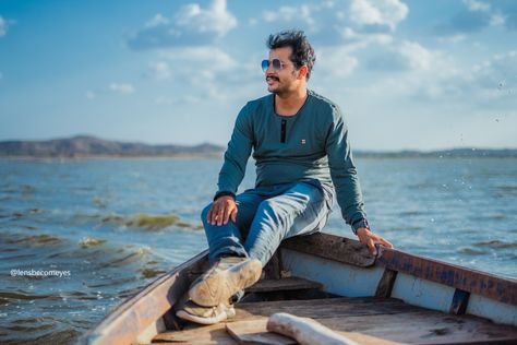 Boat beach waves model male pose ideas sunny day Boat Poses Photo Ideas Men, Photoshoot On Boat, Boat Poses Photo Ideas, Boat Poses, Stylish Poses, Poses For Photoshoot, Lake Photoshoot, Boat Pose, Men Photoshoot