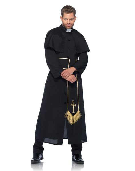 Priest Halloween Costume, Priest Halloween, Priest Outfit, Priest Robes, Priest Costume, Black Halloween Dress, Victorian Costume, Mens Halloween Costumes, Game Costumes