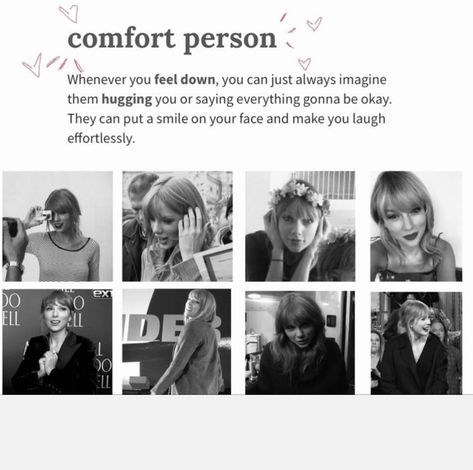 Taylor Swift Comfort Pics, Comfort Taylor Swift, Comfort Person Aesthetic, Taylor Swift Comfort, Taylor Swift Moodboard, My Comfort Person, Taylor Swift Journal, Aesthetic Taylor Swift, Taylor Core