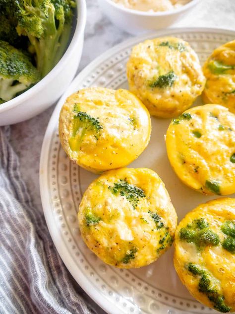 Broccoli Egg Muffins Broccoli Cheese Egg Cups, Eggs Broccoli Cheese, Broccoli Egg Muffins, Spinach Egg Cheese Muffins, Broccoli Cheddar Egg Muffins, Egg Cheese Broccoli Muffin, Egg Muffins Breakfast, Egg Bites Recipe, Spinach Egg