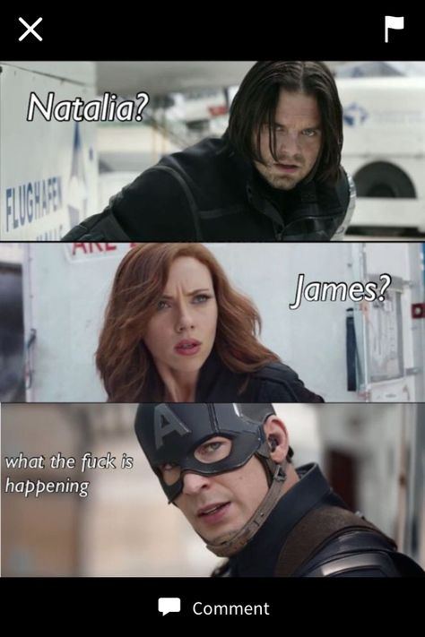 Bucky And Natasha, Black Widow Winter Soldier, Funny Marvel Memes, Wrong Number, Black Widow Marvel, Avengers Memes, Marvel Jokes, Natasha Romanoff, Avengers Funny