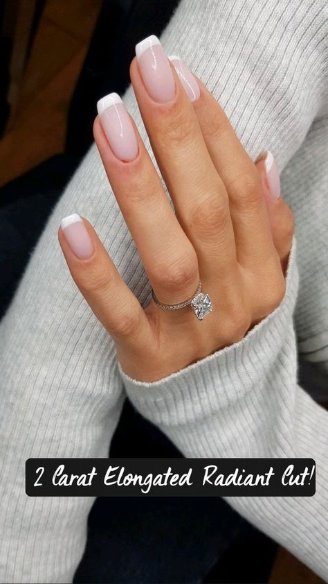 Pin on Engagement Rings by Benz Diamonds Elongated Radiant, Nails Bridal, Nails For Bride, Homecoming Nails Acrylic, Makijaż Smokey Eye, Wedding Nails For Bride, Nails Wedding, Nails French, Bride Nails