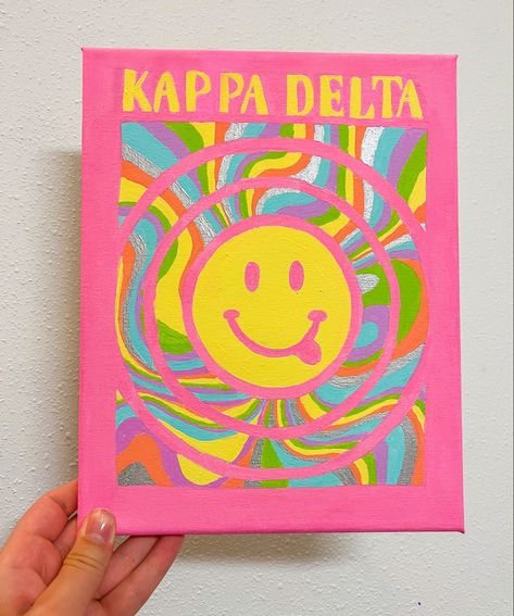 Delta Zeta Painting Canvases, Kappa Kappa Gamma Canvas Painting, Sorority Canvases, Tri Delta Canvas, Kappa Delta Canvas Painting, Kappa Delta Paintings, Sorority Canvas Paintings Dg, Sorority Canvas Paintings Delta Zeta, Sorority Canvas Ideas