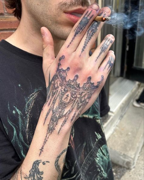 Scale Tattoo Men, Holiday Tattoos, Baroque Tattoo, Tattoo 2024, Sigil Tattoo, Pretty Hand Tattoos, Sick Tattoo, Hand Tats, Wrist Tattoos For Guys