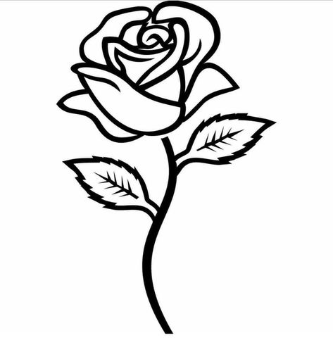 White Rose Pictures, Beautiful Rose Drawing, Rose Outline, Rose Drawing Tattoo, Rose Tattoo Sleeve, Rose Coloring Pages, Black And White Roses, Idee Cricut, Rose Clipart