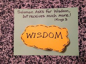 Craft - Solomon's Asks for Wisdom King Solomon Wisdom, Wisdom Craft, Bible Buddies, Solomon Asks For Wisdom, Solomon Wisdom, Wisdom Bible, Preschool Bible Lessons, Bible Teaching, Bible Story Crafts