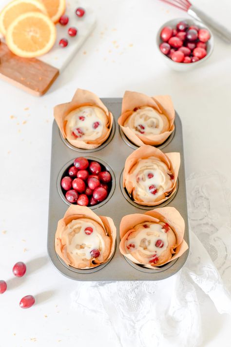 Small Batch Cranberry Orange Muffins • Aimee's Pretty Palate Cranberry Orange Muffins Bakery Style, Small Batch Oatmeal Muffins, Small Batch Muffin Recipe, Small Batch Muffins, Muffins Small Batch, Cranberry Recipes Muffins, Batch Baking, Xmas Desserts, Small Batch Baking