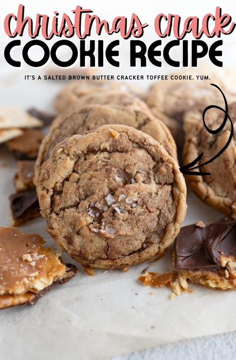 Christmas Cookies Taste Of Home, Pioneer Woman Chocolate Toffee Crunch Cookies, Trashcan Cookies Recipe, Toffee Christmas Cookies, Christmas Cookies And Desserts, Viral Christmas Cookies, Christmas Cookies And Squares, Non Cookie Christmas Treats, Cookies By Karli