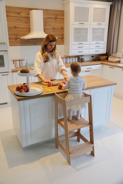 Montessori Toddler Room, Montessori Toddler Rooms, Kitchen Helper Tower, Helper Tower, Toddler Floor Bed, Montessori Home, Montessori Bedroom, Montessori Playroom, Montessori Room