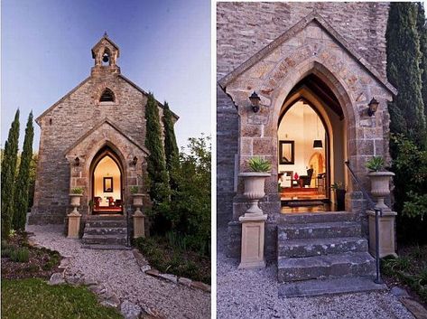 It is an old, sandstone church, one of the two nineteenth century churches in Houghton that was completed in 1877 and became a landmark for the local community.In 1977 it was converted into a family home. It has 2355 square meters of land and it is surrounded by a wonderful landscape. Church Conversions, Modern Church, Unusual Homes, Country Church, Old Churches, Dining Room Chairs Modern, Old Church, To Infinity And Beyond, Place Of Worship