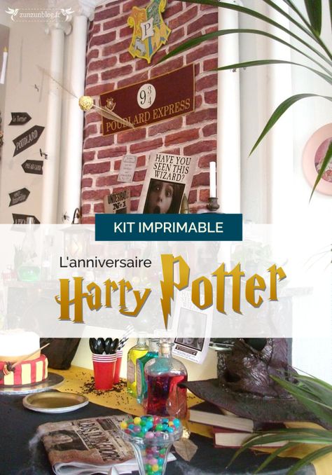 L'anniversaire Harry Potter (+ kit gratuit à télécharger !) ⋆ ZunZún Blog Lily Harry Potter, Gateau Harry Potter, Printable Harry Potter, Harry Potter Diy Decorations, Harry Potter Christmas Decorations, Harry Potter Props, Film Harry Potter, Harry Potter Bday, Harry Potter Disney