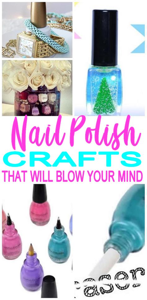 Nail Polish Bottle Crafts! Wondering what to do with those old nail polish bottles or how to clean out nail polish bottles? Here are some of the BEST diy craft projects to reuse nail polish bottles. Jewelry holders, schools supplies, flowers and more. Nail Polish Crafts Diy, Empty Nail Polish Bottles, Nail Polish Jewelry, Teen Nails, Polish Crafts, Old Nail Polish, Kids Nail Polish, Diy Crafts For Teen Girls, Nail Polish Bottle