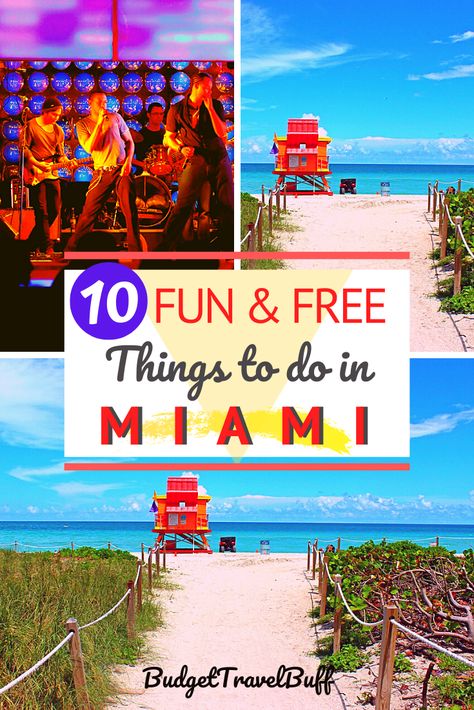 Visiting Miami on a budget and looking for cheap or free Miami attractions and activities? Check out 10 best cheap things to do in Miami, Florida. Soaking the sun on the beach to free museums, concerts, movies or yoga classes - there is no shortage of inexpensive things to do in Miami with kids and family. #miami #florida #freethings #budgettravel #travelusa Miami Hidden Gems, Miami Places To Visit, Miami Attractions, Miami Travel Guide, Things To Do In Miami, Miami Restaurants, Miami Travel, Cheap Things To Do, Usa Travel Guide