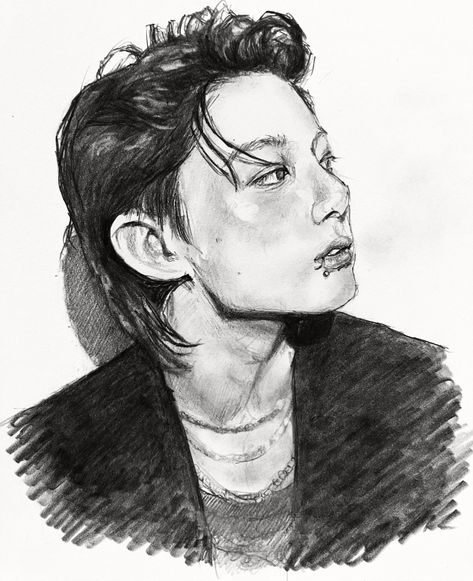 Painting Of Jungkook, Korean Actors Drawing, Jungkook Drawing Sketch Easy, Jungkook Art Fanart, Jungkook Drawing Easy, Jungkooks Drawing, Jungkook Drawing Sketch, Jungkook Drawings, Jungkook Painting