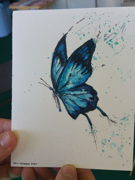 watercoloreffect #watercoloursketch watercolo Water Paint Butterfly, Colourful Butterfly Drawing, Butterfly Painting Easy, Colorful Butterfly Drawing, Watercolour Butterflies, Butterfly Watercolor Painting, Painting Clipart, Watercolour Butterfly, Watercolor Painting Easy