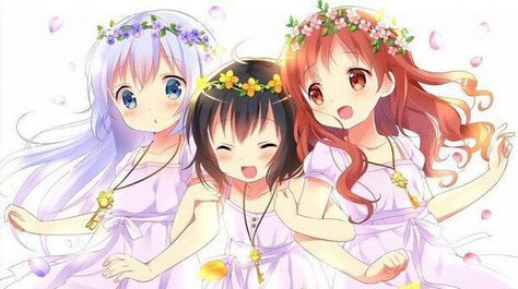 Three Girls, Anime, Pink