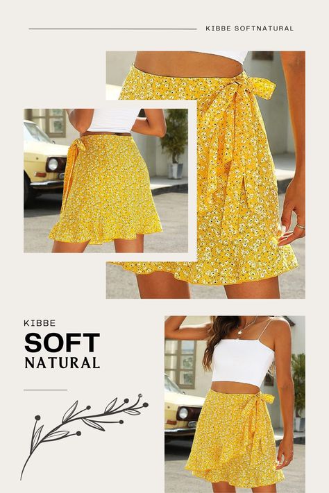 Soft Natural Summer Outfits, Soft Natural Spring, Wrap Skirt Outfit Summer, Knotted Skirt Outfit, Soft Natural Summer, Soft Gamine Outfits, Sn Kibbe, Wrap Skirt Outfit, Natural Clothing Style