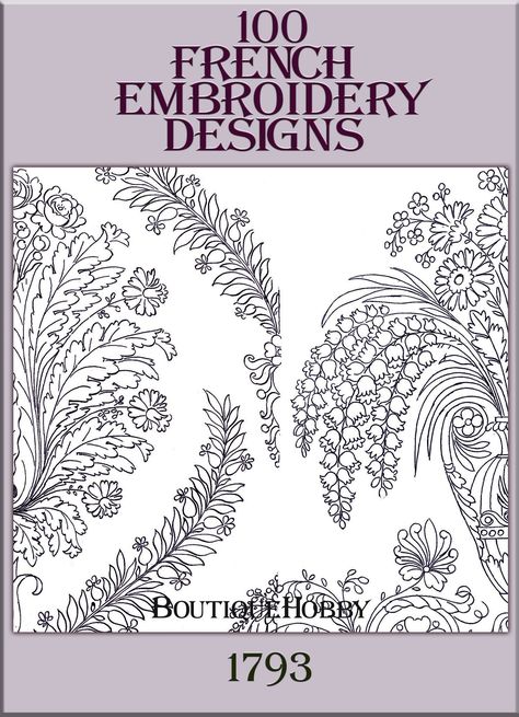 100 FRENCH EMBROIDERY DESIGNS - Hand french vintage embroidery patterns,designs motifs,Pattern Book Original book printed in 1793 Ebook only, not paper book. File Type: PDF Format -1 instant download files 48 Pages, Language: English Refunds or returns are not accepted. Therefore, ALL SALES ARE FINAL. However I am glad to resend any file that has been corrupted or does not work in instant download. Please contact me if you have any questions. ----------------------------------------------------- Free Vintage Embroidery Patterns, Rococo Embroidery Pattern, French Embroidery Designs, Embroidery Patterns Sketch, Embroidery Files Free, French Embroidery Patterns Vintage, Embroidery Patterns Vintage Free, Embroidery Templates Free Printable, Hand Embroidery Patterns Vintage