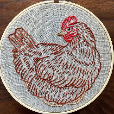 Chicken Embroidery Patterns, Chicken Embroidery, Embroidery Chicken Patterns, Farm Embroidery Patterns, Embroidered Chicken, Chicken Embroidery Design, Chicken Hand Embroidery Patterns, Free Chicken Embroidery Patterns, Farm Animals Embroidery