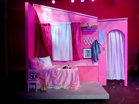 Legally Blonde Room, Bedroom Set Design, Legally Blonde Broadway, High School Theatre, Legally Blonde The Musical, Legally Blonde Movie, Studio Set Design, School Theatre, Blonde Movie