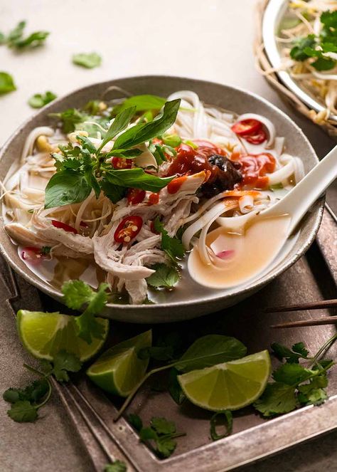 Pho Ga Recipe, Chicken Pho Soup, Pho Soup Recipe, Pho Ga, Vietnamese Chicken, Chicken Pho, Pho Soup, Pho Recipe, Recipetin Eats